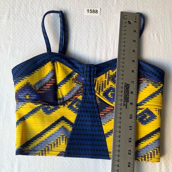 Xhilaration Women’s Sleeveless Sexy Crop Top Size S, Blue & Yellow - Picture 4 of 8